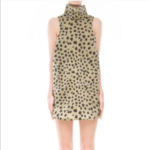 C/MEO Bounce Back High Collar Leopard Dress